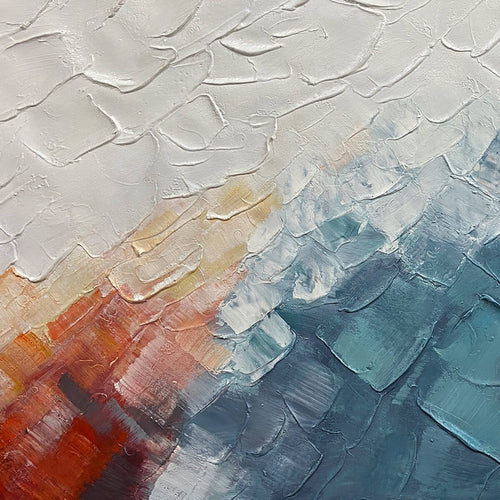ALPINE GLOW: Abstract Mountain Impasto Oil Painting