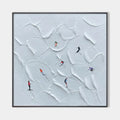 ALPINE SKI: Textured Skiing Painting, Winter Sports Wall Art, Square Canvas, Impasto Decor