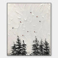 ALPINE SKI: Textured Minimalist Ski Scene Painting in Black and White