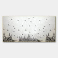 ALPINE SYMPHONY: Minimalist Skiing Scene on Textured Canvas