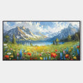 ALPINE WILDFLOWER PARADISE: Colorful Landscape Painting with Mountains and Wildflowers