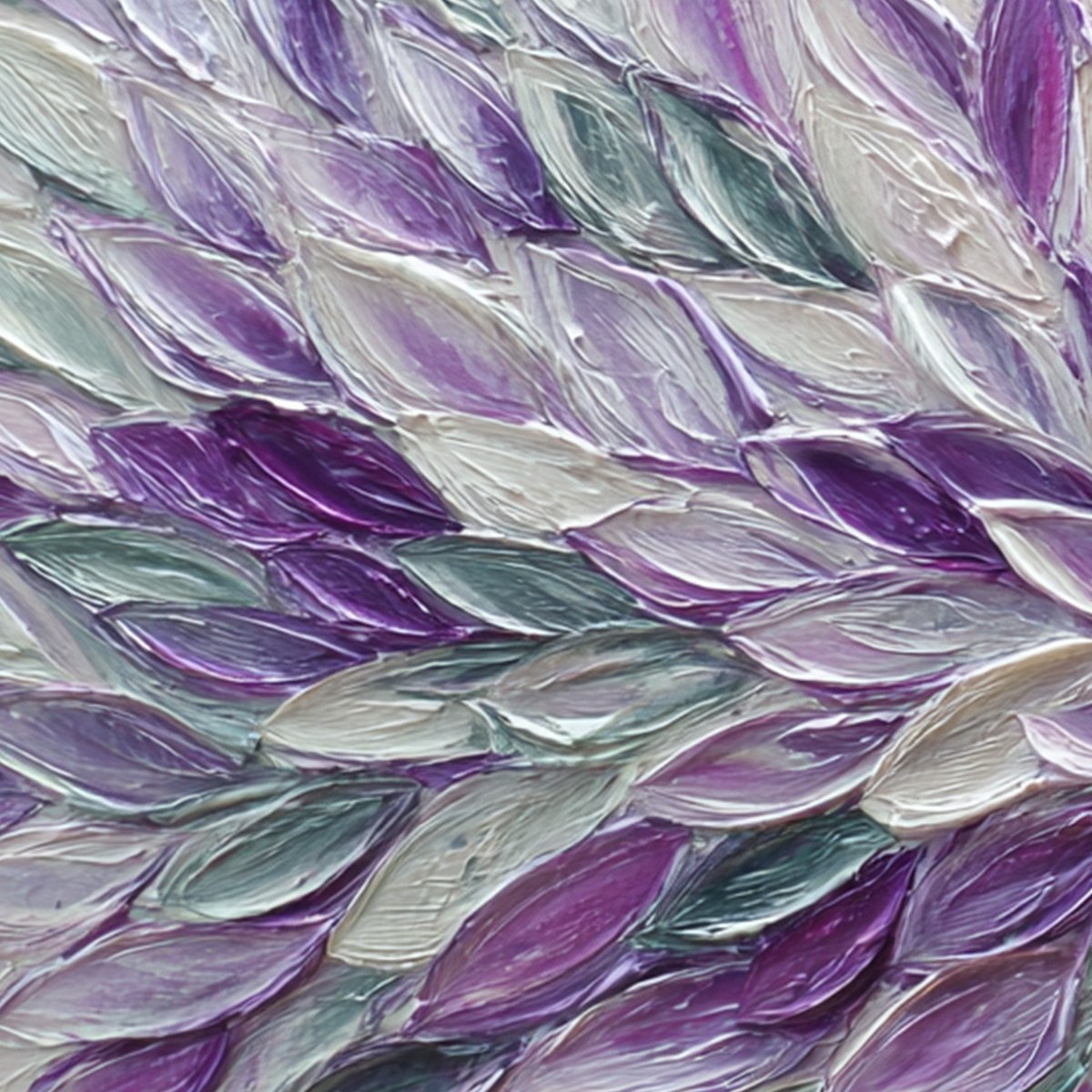 AMETHYST BLOOM: Textured Impasto Floral Oil Painting