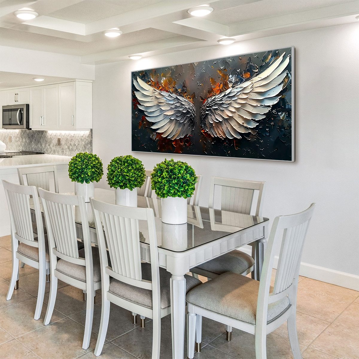 ANGELIC WINGS: Textured Symbolic Oil Painting