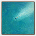 AQUA SOLITUDE: Minimalist Ocean Scene Oil Painting