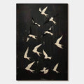 ASCENSION: Beaded Birds on Textured Canvas