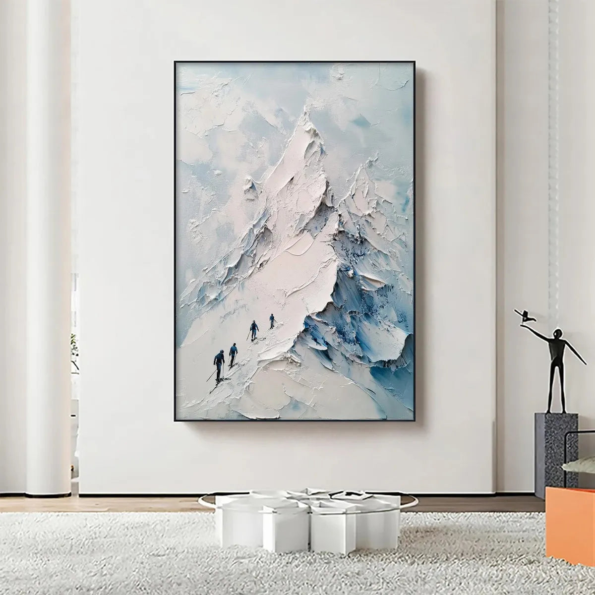 ASCENT: Textured Impasto Mountain Landscape Painting with Skiers