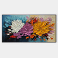 AUTUMN BOUQUET: Textured Floral Painting, Impasto Flowers, Colorful, Living Room, Dining Room