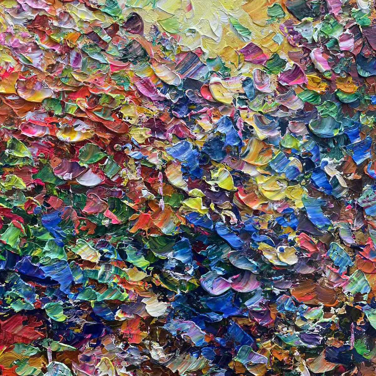AUTUMN GLOW: Textured Abstract Landscape Painting in Vibrant Autumn Colors