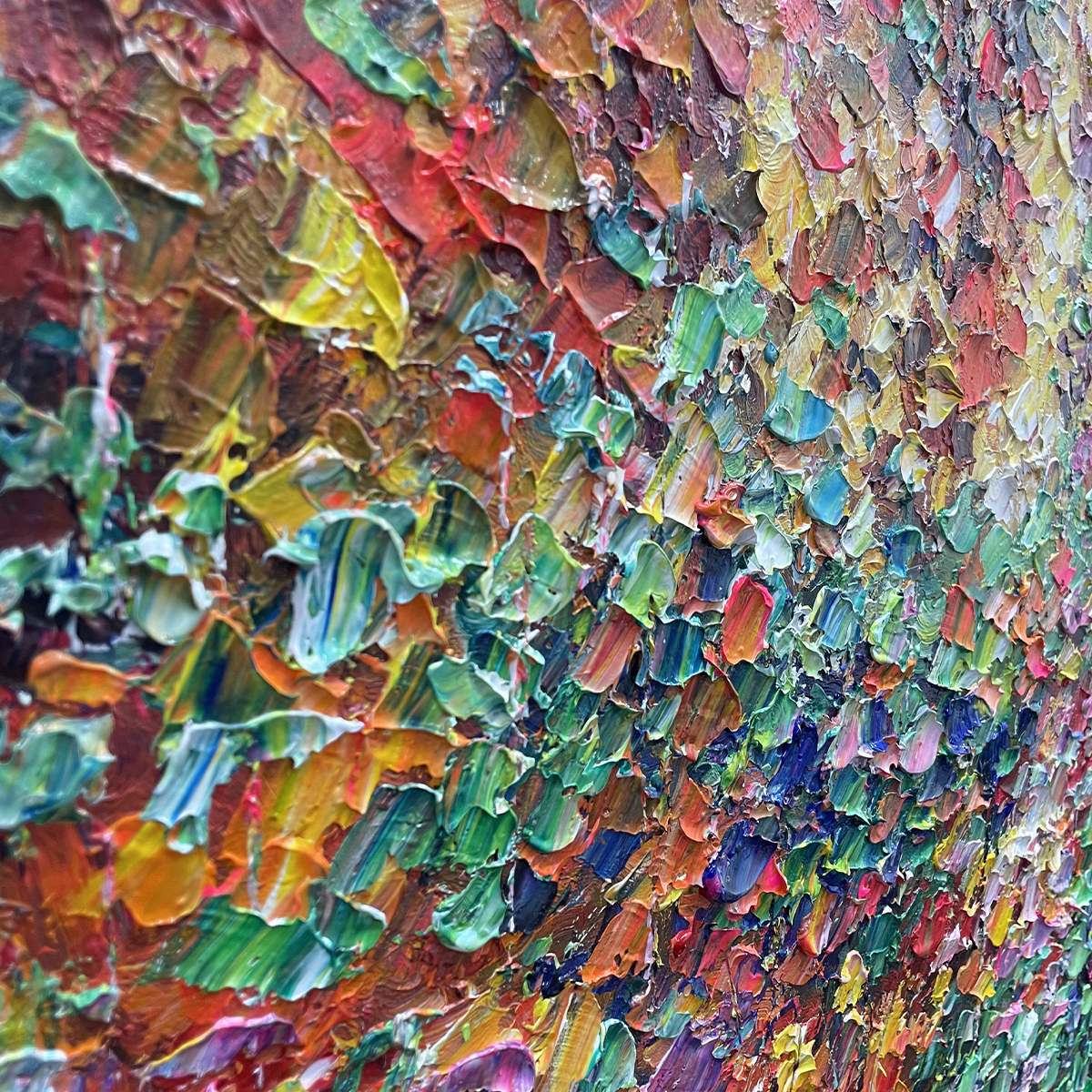 AUTUMN GLOW: Textured Abstract Landscape Painting in Vibrant Autumn Colors