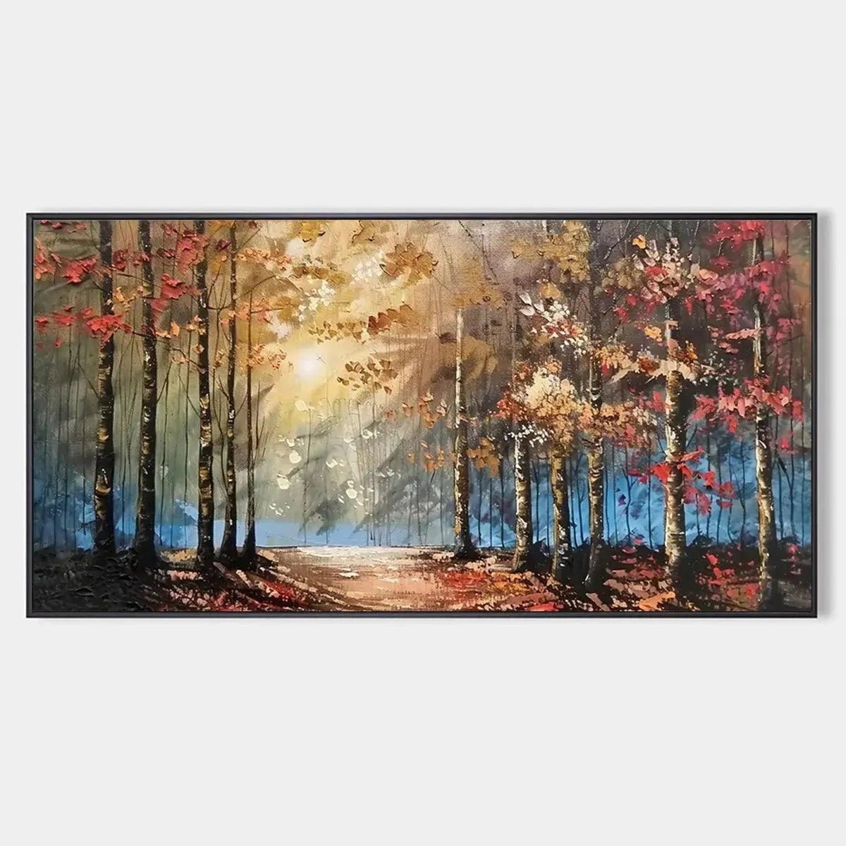 AUTUMN TRAIL: Textured Autumn Forest Landscape Painting