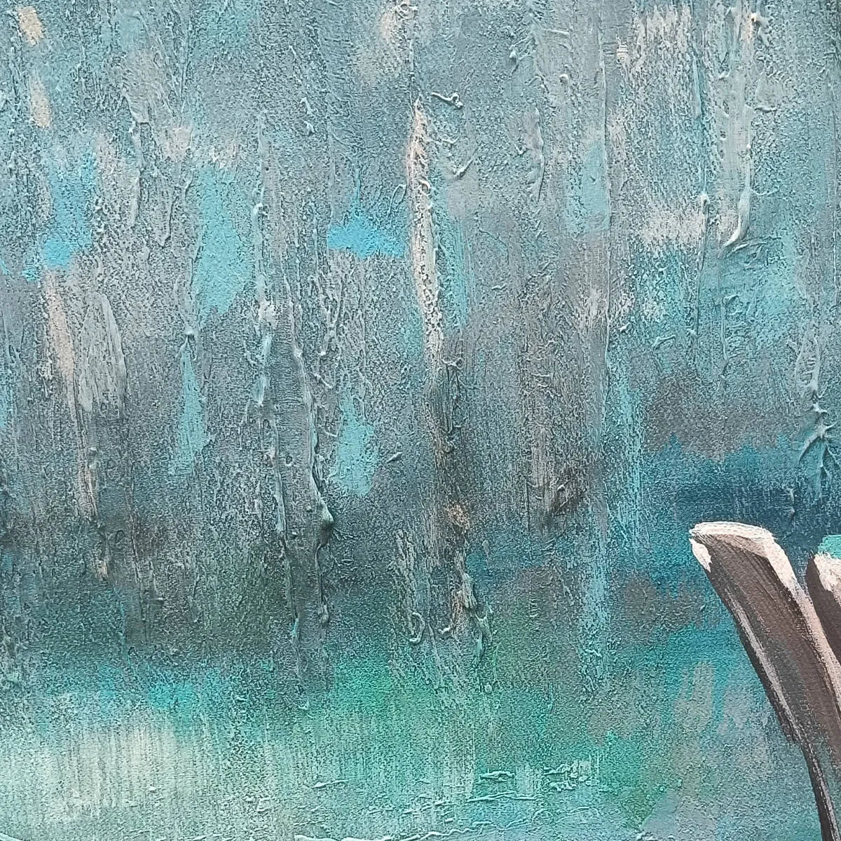 AZURE REFLECTIONS: Abstract Landscape Oil Painting on Canvas