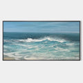 AZURE CRESTS: Dynamic Seascape Painting, Panoramic Wall Art