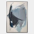 AZURE DEPTHS: Abstract Minimalist Blue and Grey Oil Painting