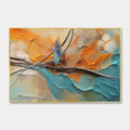 AZURE FLIGHT: Textured Abstract Oil Painting with Birds in Flight