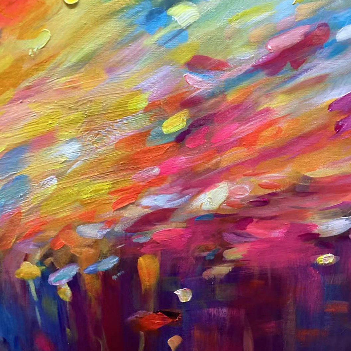 RADIANT DAWN: Abstract Oil Painting