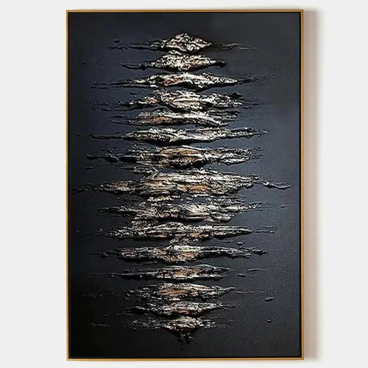 BLACK AND GOLD TEXTURE: Textured Abstract Painting