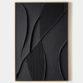 BLACK TEXTURED ABSTRACT: Minimalist Textured Painting