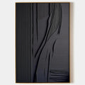 BLACK TEXTURED LINES AND CURVES: Minimalist Textured Abstract Painting