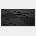 BLACK TEXTURED WAVES: Minimalist Textured Painting