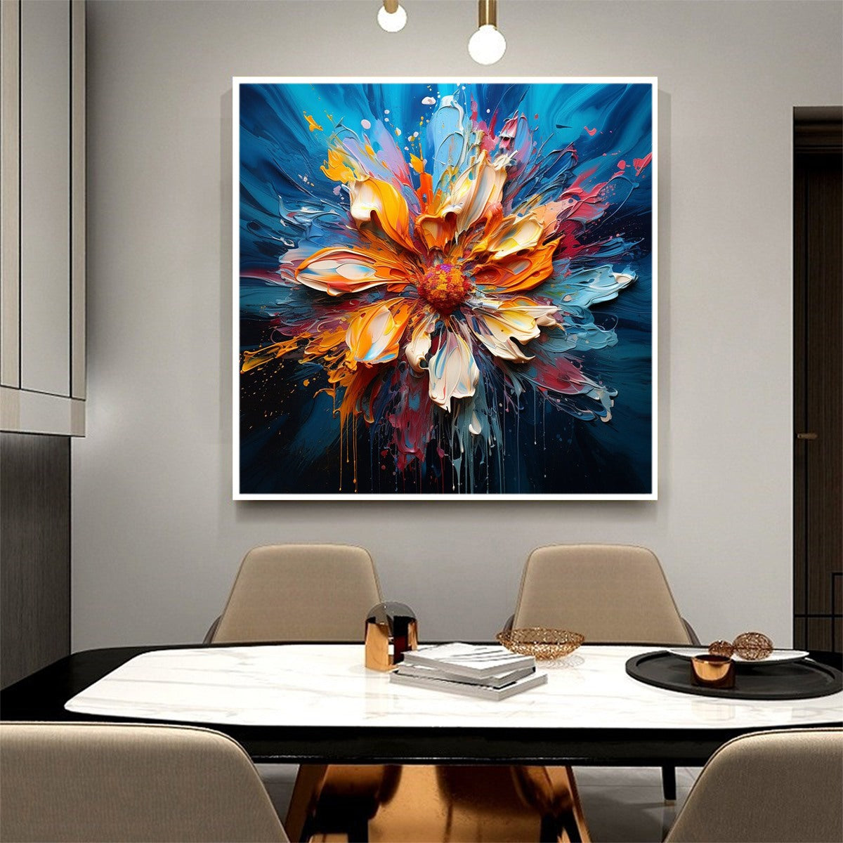 BLOOMING BURST: Textured Impasto Floral Oil Painting