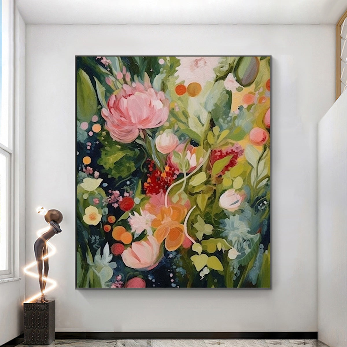 BLOOMING RHAPSODY: Textured Floral Oil Painting