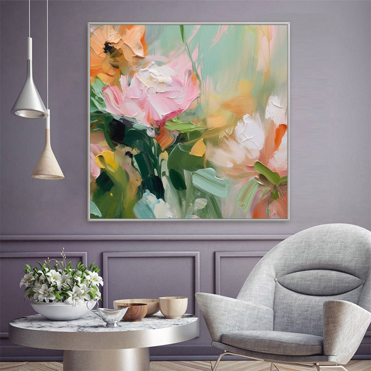 BLOOMING ROMANCE: Impressionistic Floral Oil Painting