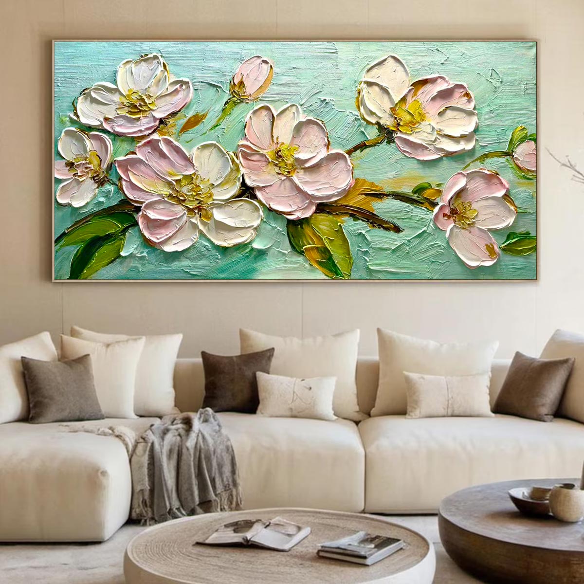 Ready to Ship | BLOSSOM SERENADE: Textured Impasto Floral Oil Painting