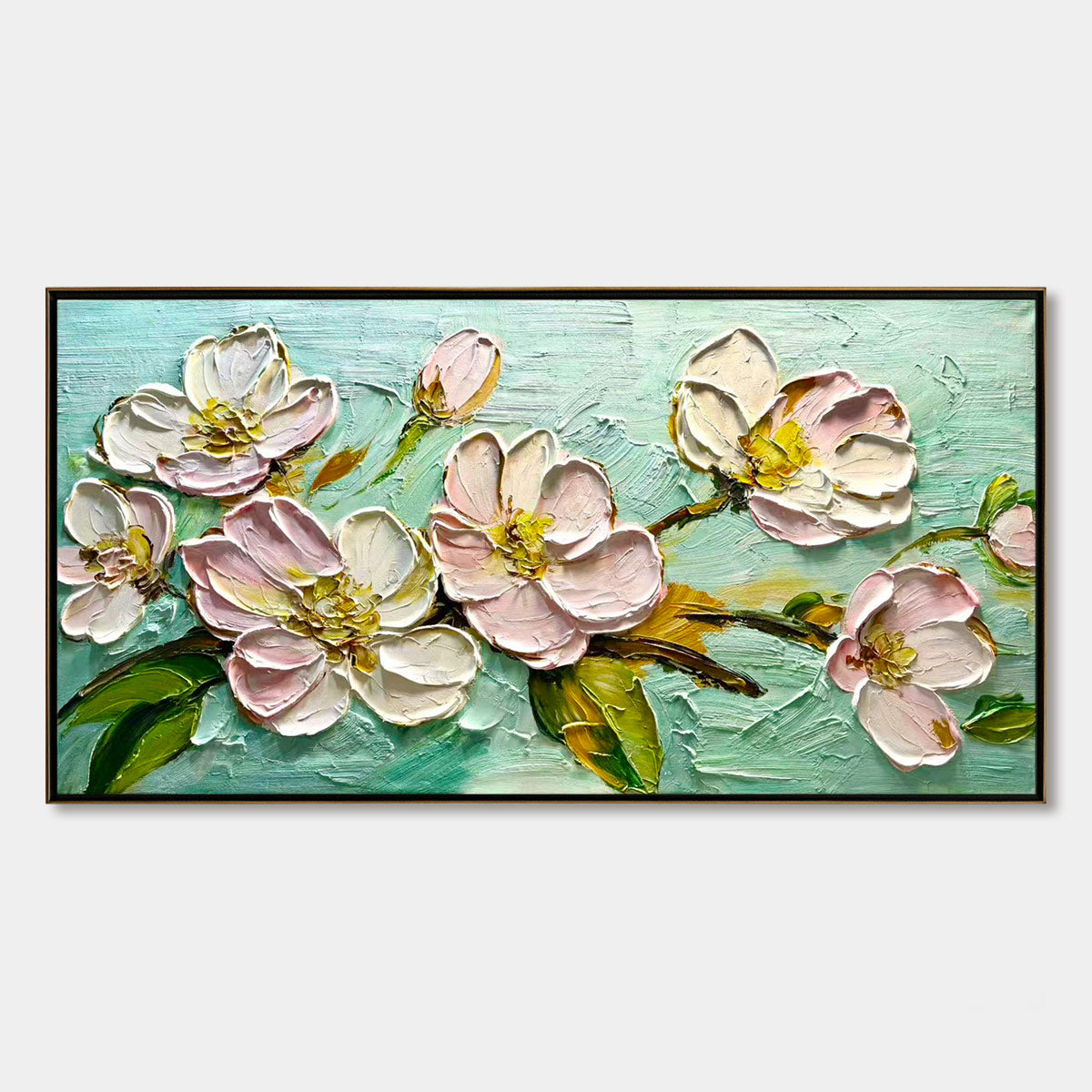 Ready to Ship | BLOSSOM SERENADE: Textured Impasto Floral Oil Painting