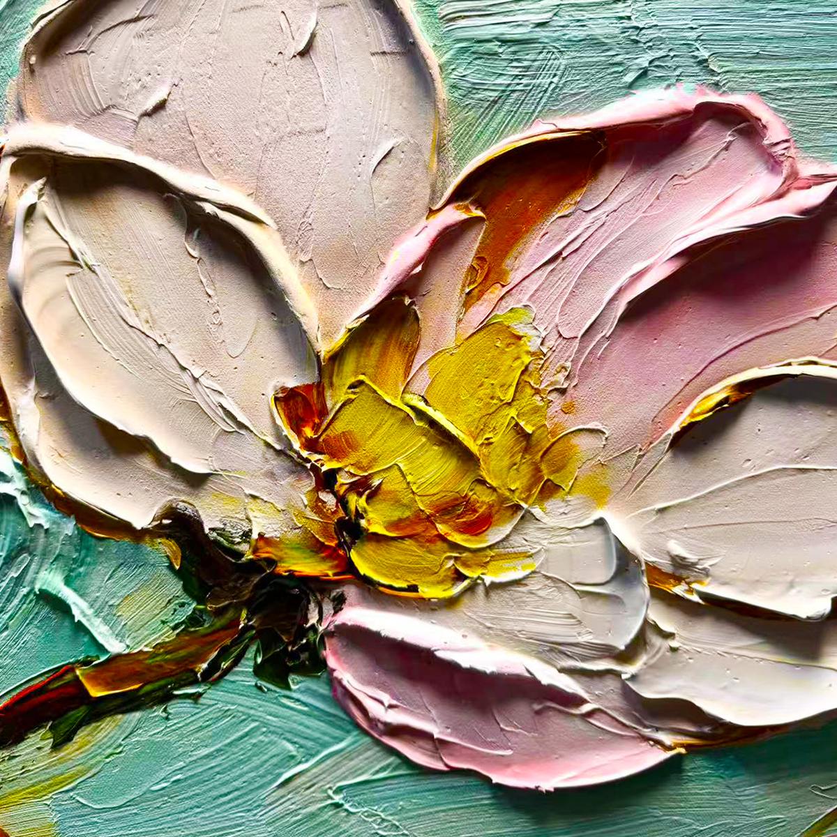 Ready to Ship | BLOSSOM SERENADE: Textured Impasto Floral Oil Painting