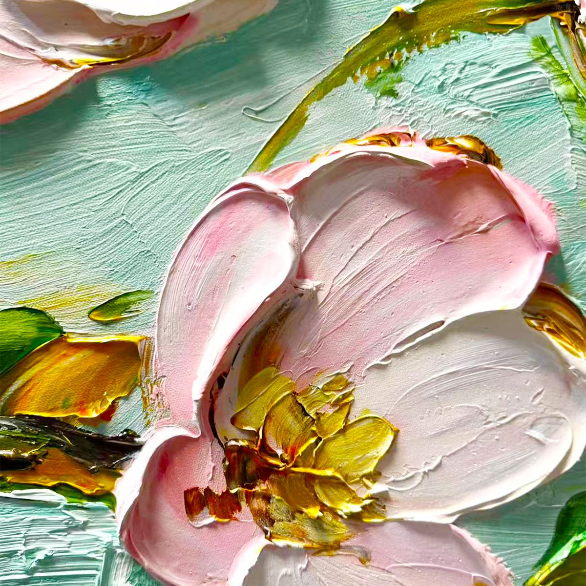 Ready to Ship | BLOSSOM SERENADE: Textured Impasto Floral Oil Painting