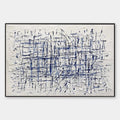 BLUE WEAVE: Textured Abstract Painting in Blue and White