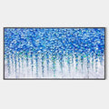 BLUE WISTERIA: Textured Impasto Blue Floral Painting