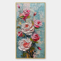 BLUSHING BOUQUET: Textured Floral Impasto Oil Painting