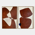 BROWN ABSTRACT DIPTYCH: Abstract Painting Set of 2, Vertical Wall Art