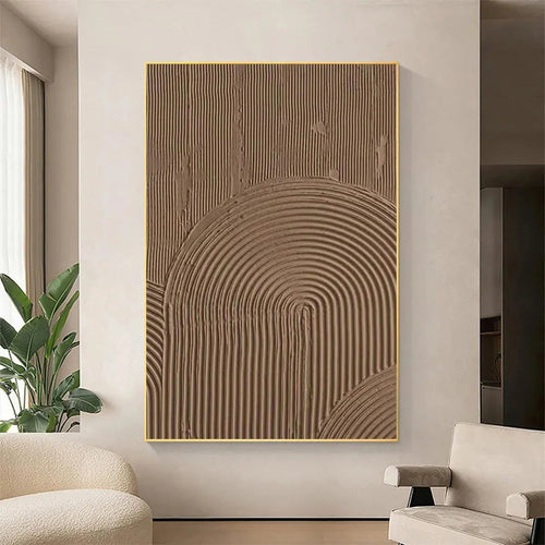 BROWN TEXTURED ARCH: Textured Abstract Painting in Brown