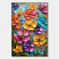 BLOOMING RHAPSODY: Colorful Impasto Floral Oil Painting