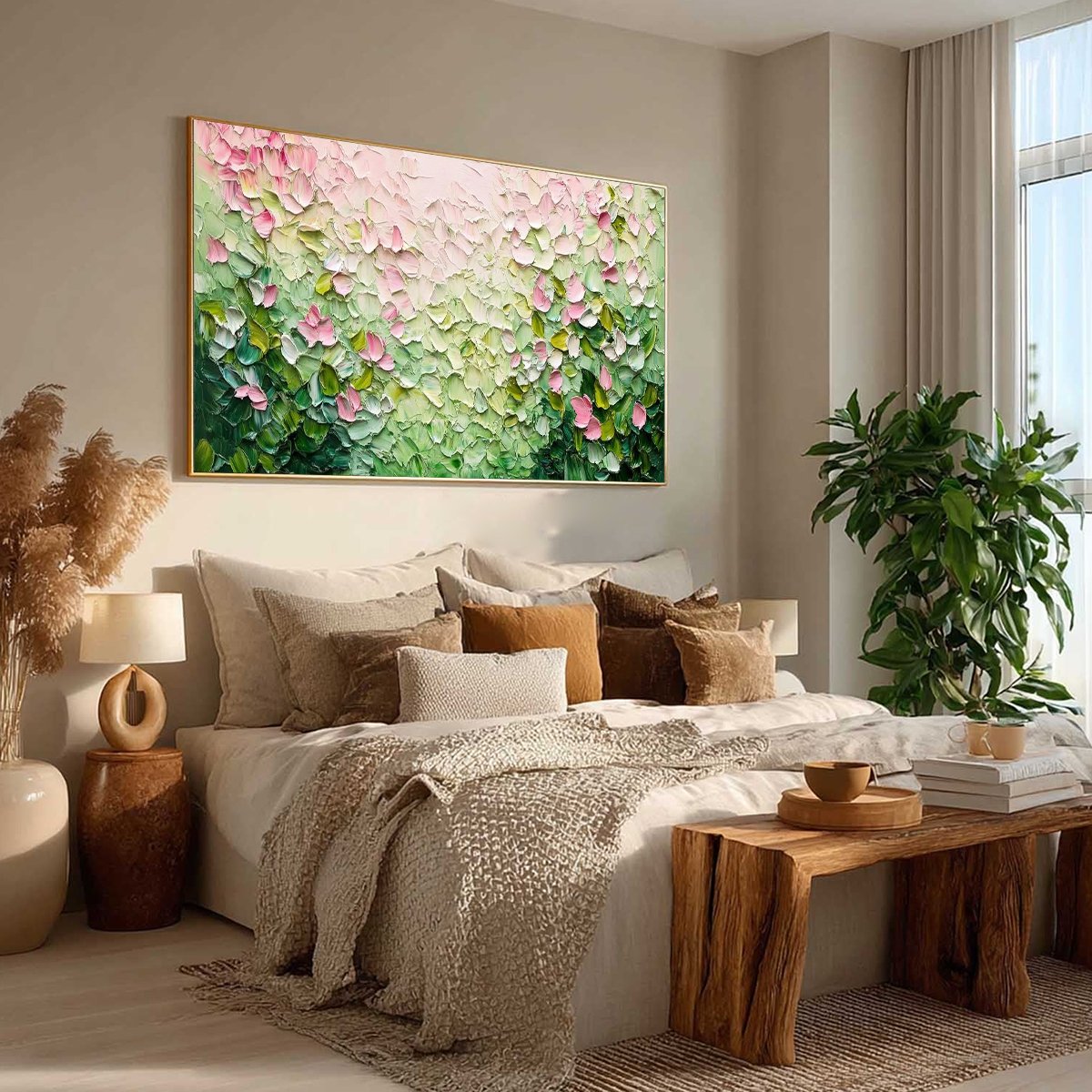 BLOSSOM DRIFT: Palette Knife Floral Impasto Painting