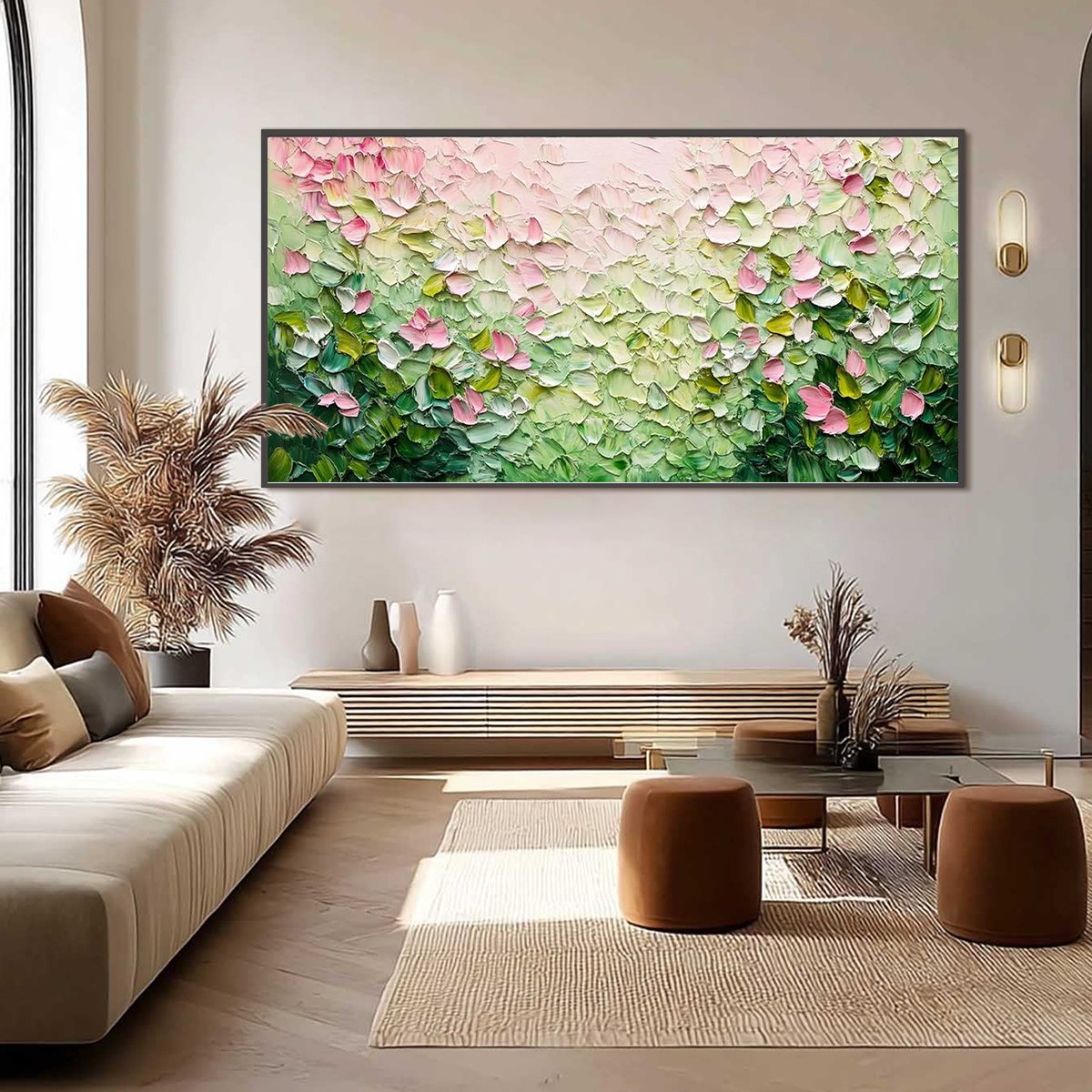 BLOSSOM DRIFT: Palette Knife Floral Impasto Painting