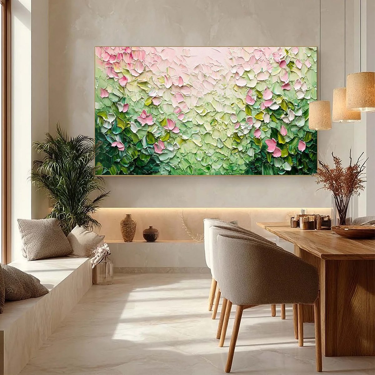 BLOSSOM DRIFT: Palette Knife Floral Impasto Painting