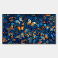 BLUE MORPHO WALTZ: Blue & Gold Butterfly Oil Painting on Canvas