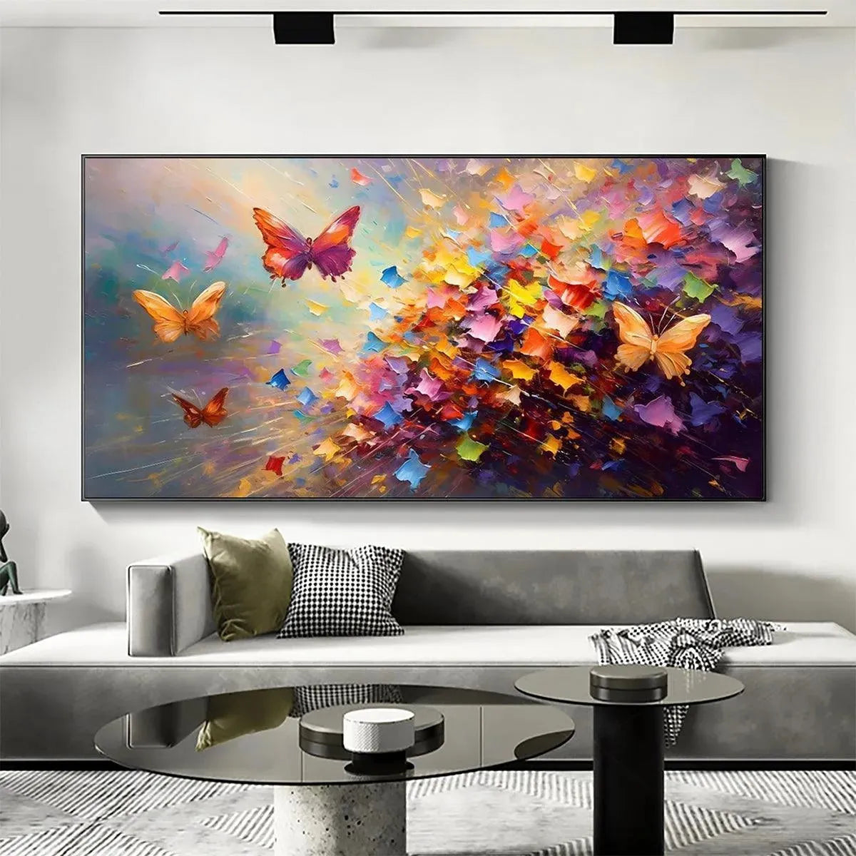 BUTTERFLY FLIGHT: Colorful Butterfly Painting on Canvas