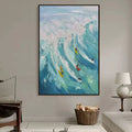 Ready to Ship | Catching the Wave: Vertical Surfer Ocean Painting