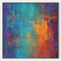 CELESTIAL FUSION: Textured Abstract Oil Painting in Turquoise
