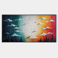 CHROMATIC ASCENSION: Colorful Mountain Landscape Impasto Oil Painting