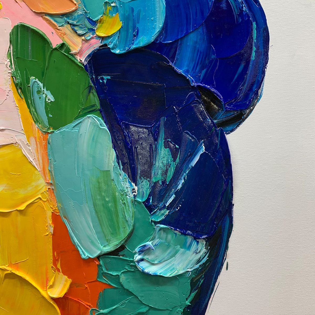 CHROMATIC FIGURE: Textured Impasto Abstract Figure Oil Painting