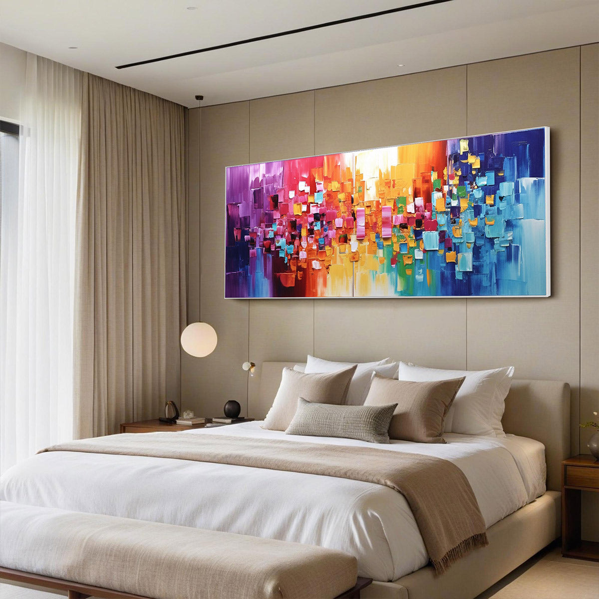CHROMA DANCE: Colorful Abstract Impasto Oil Painting