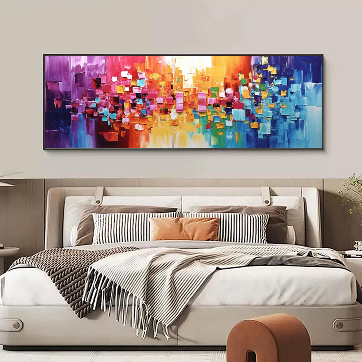 CHROMA DANCE: Colorful Abstract Impasto Oil Painting
