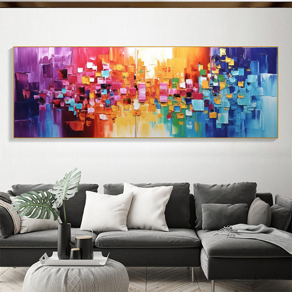 CHROMA DANCE: Colorful Abstract Impasto Oil Painting