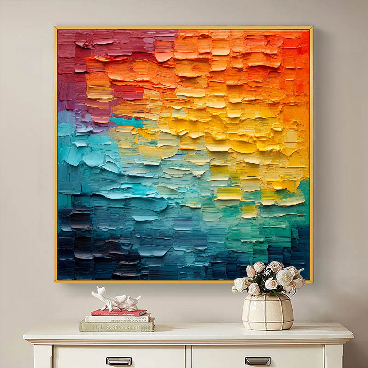 CHROMA FLOW: Textured Abstract Impasto Oil Painting