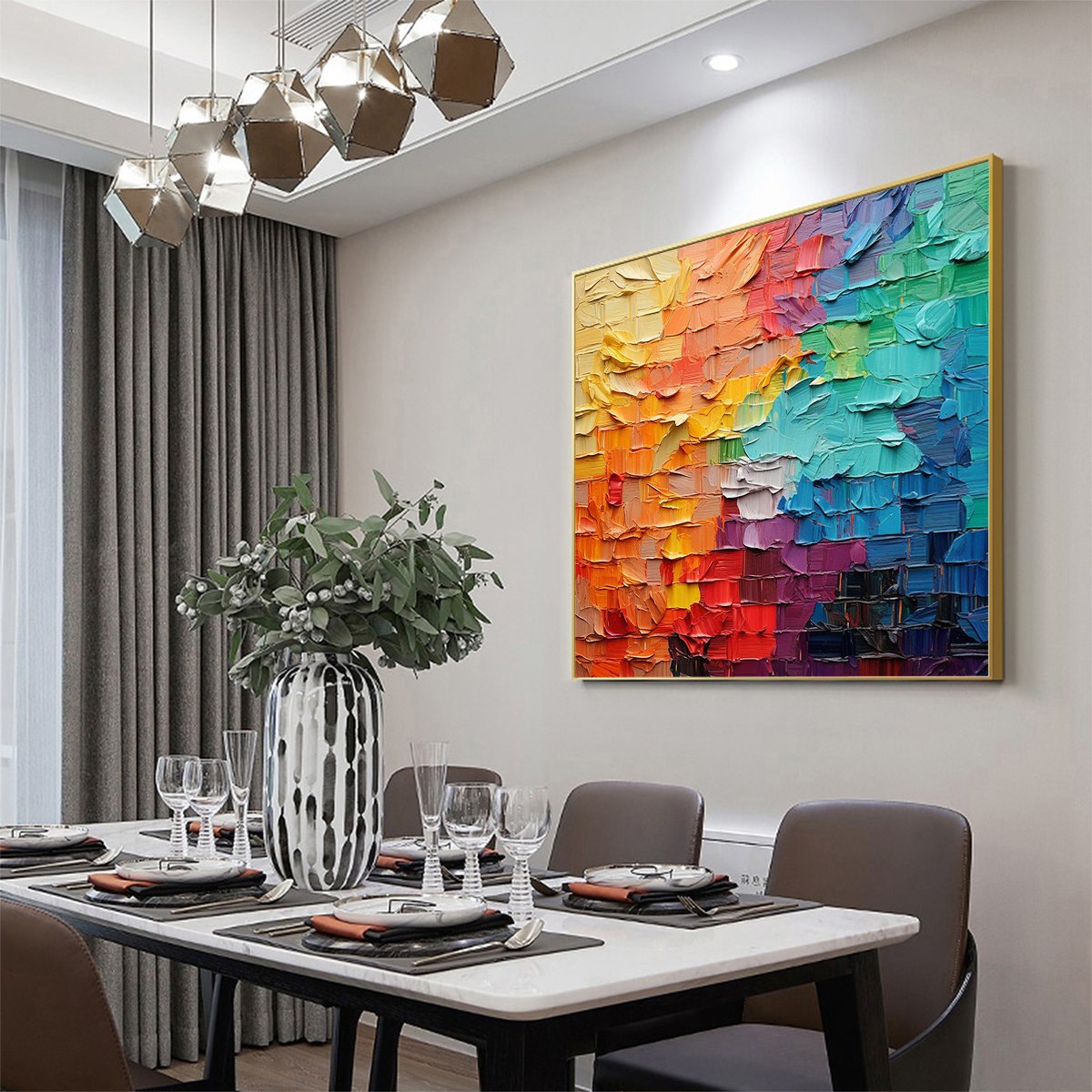 CHROMA FLOW: Textured Abstract Impasto Oil Painting